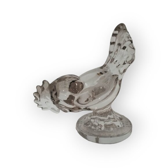 Vintage Viking Clear Glass Rooster Figurine - Perfect Condition - Picture 10 of 11